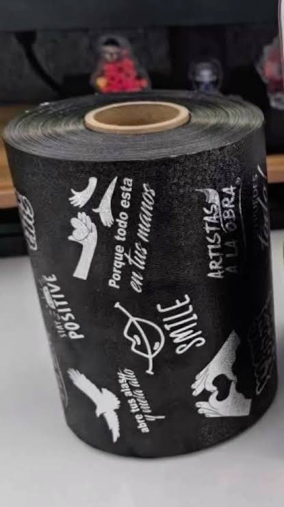 Rollo de Aluminio -Embossed Black Foil Roll - Positive Energy